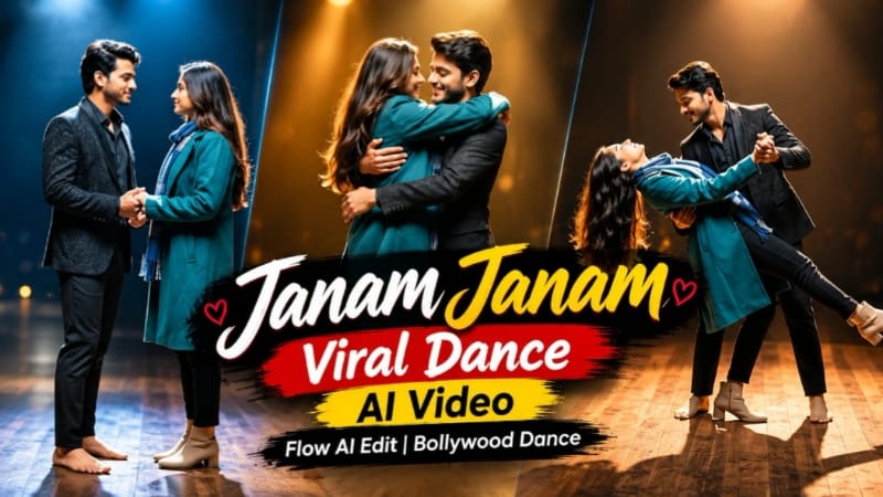 Janam Janam Viral Dance AI Video | Flow AI Edit | Bollywood Dance